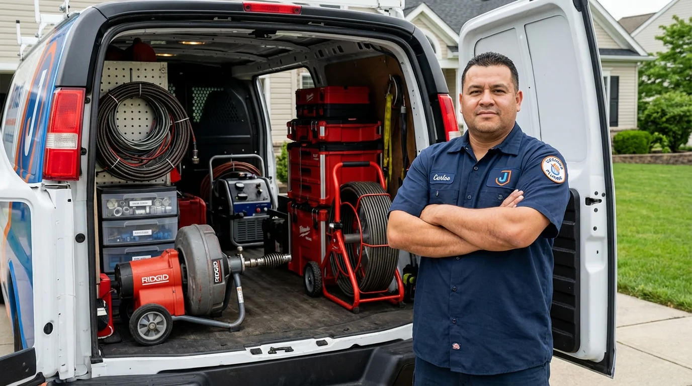 Professional drain cleaning equipment and Johns Plumbing LLC plumber in Rocklin