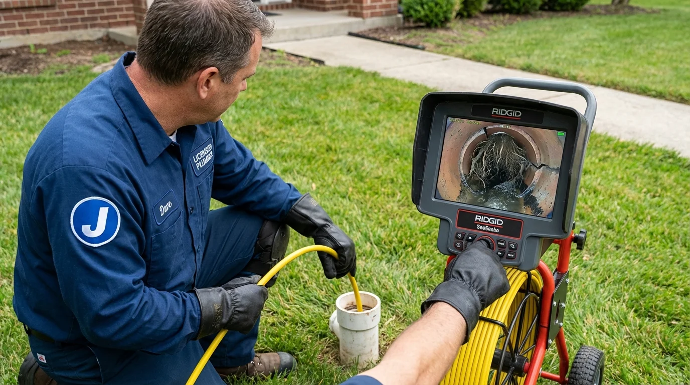 Sewer camera inspection being performed by Johns Plumbing LLC in Rocklin