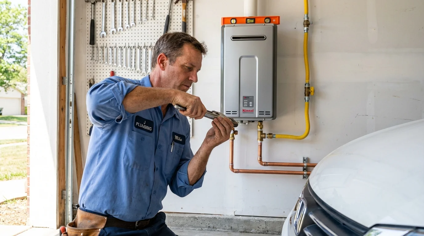 Tankless water heater installation by a Johns Plumbing LLC plumber in Rocklin